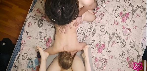  Hot threesome from ceiling view
